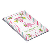 Roze Flamingo Tropical Kerstmis Notitieboek (Rechterzijde)