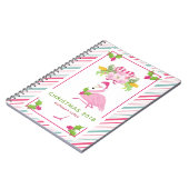 Roze Flamingo Tropical Kerstmis Notitieboek (Linkerzijde)