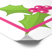 Roze Flamingo Tropical Kerstmis Poster (Hoek)