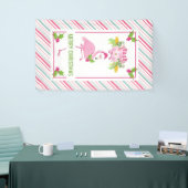 Roze Flamingo Tropical Kerstmis Spandoek (Beurs)