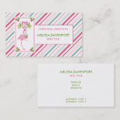 Roze Flamingo Tropical Kerstmis Visitekaartje (Voorkant / Achterkant)