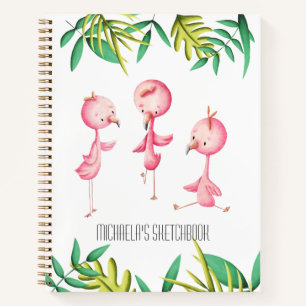 Roze Flamingo Tropical Sketchbook Notitieboek
