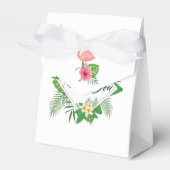 Roze Flamingo Tropical Waterverf Luau Afstuderen Bedankdoosjes (Voorkant Zijde)