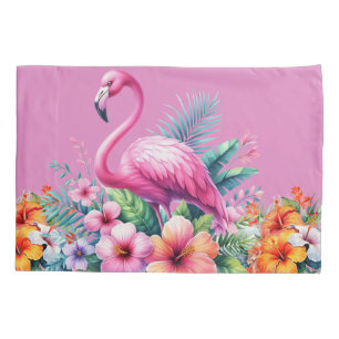 Roze Flamingo Tropisch Beddengoed, Kussensloop