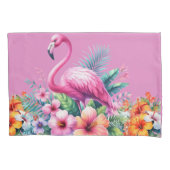 Roze Flamingo Tropisch Beddengoed, Kussensloop (Voorkant)
