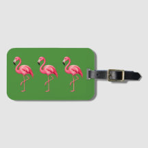 Roze Flamingo Tropisch Groene Bagage Label