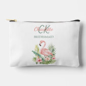 Roze flamingo tropisch monogram bruidsmeisje etui (Voorkant)