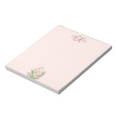 Roze flamingo tropisch monogram notitieblok (Gedraaid)