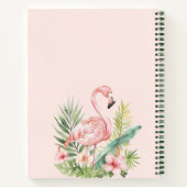 Roze flamingo tropisch monogram notitieboek (Achterkant)