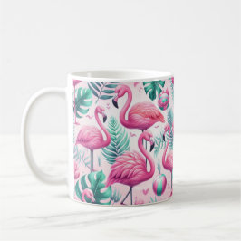 Roze Flamingo Tropisch Ontwerp Koffiemok