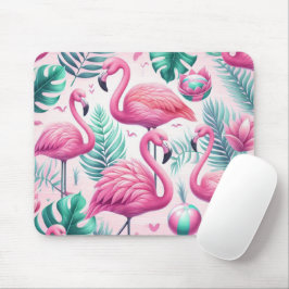 Roze Flamingo Tropisch Ontwerp Muismat