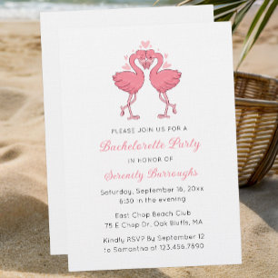 Roze Flamingo Tropisch Strand Afscheidsparty voor Kaart