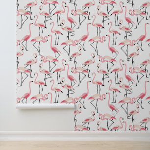 Roze Flamingo Tropisch strand Behang