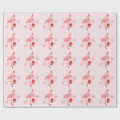 Roze Flamingo Tropisch Strand Vogel Kerstmis Cadeaupapier (Vlak)