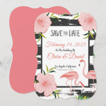 Roze Flamingo Tropische Bruiloft