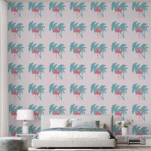 ROZE FLAMINGO TROPISCHE DROMENLANDSCHAP BEHANG