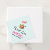 Roze flamingo & Tropische Hibiscus Fancy Dank u we Bedankjes Labels (In situ)