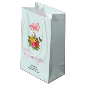 Roze flamingo & Tropische Hibiscus Fancy Dank u we Klein Cadeauzakje (Achterkant Gekanteld)