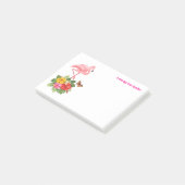 Roze flamingo & Tropische Hibiscus Fancy Post-it® Notes (Schuin)