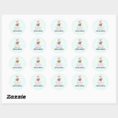 Roze flamingo & Tropische Hibiscus Fancy Soap Ronde Sticker (Vel)