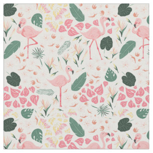 Roze Flamingo Tropische Patroonstof Stof