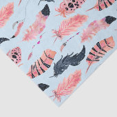 Roze Flamingo Tropische Schattigee veren Tissuepapier (Detail)