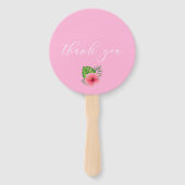 Roze Flamingo Tropische Waterverf Handwaaier (Achterkant)