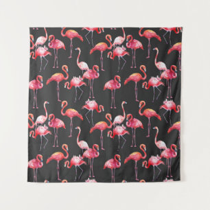 Roze Flamingo: Tropische Waterverf. Wandkleed