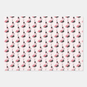 Roze Flamingo Tuxedo Fun Wrapping Paper Sheets (Voorkant 3)