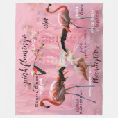 Roze Flamingo Typografie | GEPERSONALISEERD | Fleece Deken (Voorkant)