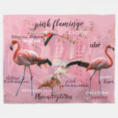 Roze Flamingo Typografie | GEPERSONALISEERD | Fleece Deken (Voorkant (Horizontaal))