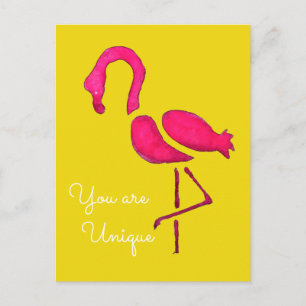 Roze flamingo unieke pop kunst briefkaart