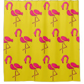Roze flamingo unieke pop kunst douchegordijn (Voorkant)