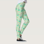 Roze Flamingo Varens Tropisch Groen Zomerpatroon Leggings (Rechts)