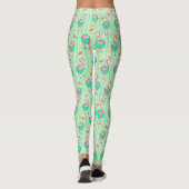 Roze Flamingo Varens Tropisch Groen Zomerpatroon Leggings (Achterkant)