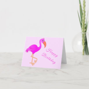 Roze Flamingo Verjaardag Kaart - 