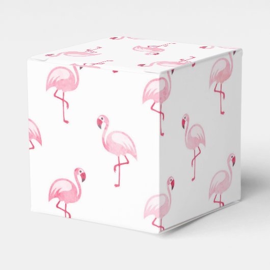Roze Flamingo Verjaardagsfeestpatroon Bedankdoosjes (Voorkant Zijde)