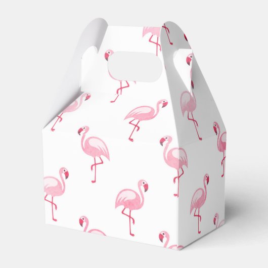 Roze Flamingo Verjaardagsfeestpatroon Bedankdoosjes (Achterkant)