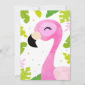  roze flamingo verjaardagsuitnodiging kaart (Achterkant)