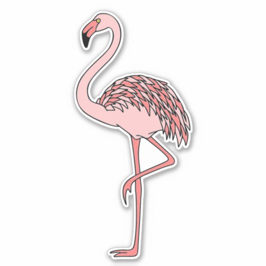 Roze flamingo vinyl sticker (Voorkant)