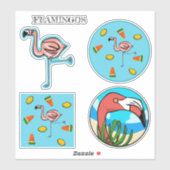 Roze Flamingo Vinyl Stickers (Vel)
