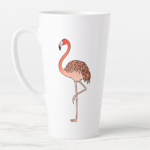 Roze Flamingo Vogel Lijnkunst-57567 Koffiemok Latte Mok