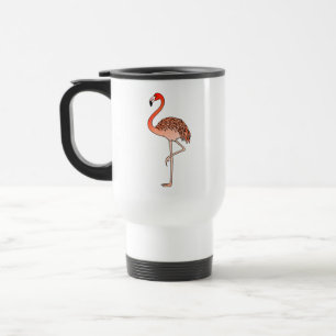 Roze Flamingo Vogel Lijnkunst-57567 Koffiemok Reisbeker