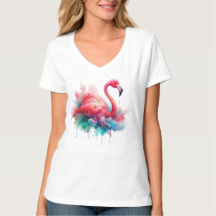 Roze Flamingo Vogel Sublimatie T-shirt