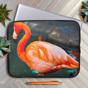 Roze Flamingo Vogelfotografie Mooi Modern Laptop Sleeve