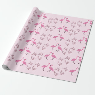 Roze Flamingo Vogelpatroon Cadeaupapier