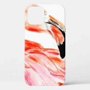 Roze Flamingo vogelprofiel portret, wonderbaarlijk iPhone 12 Hoesje