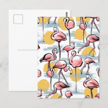 Roze Flamingo vogels en zonsondergang | Tropische 