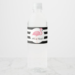 Roze Flamingo Water Flaconetiket Waterfles Etiket
