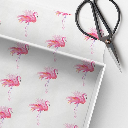 Roze Flamingo Waterverf Pattern Beach Tissuepapier